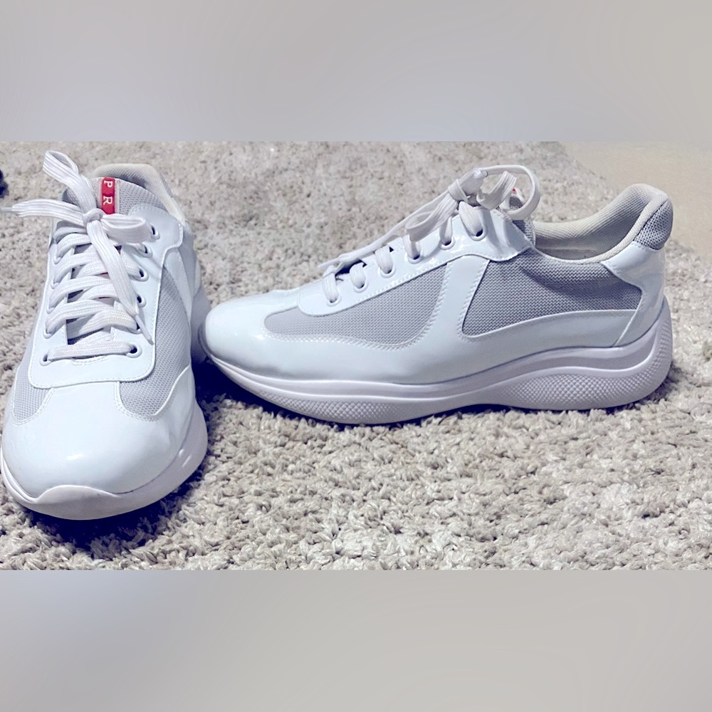 White Prada Cup Sneaker 
Lightly used